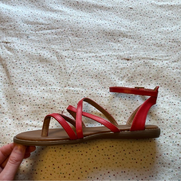 Modcloth Red Sandals sz 7.5 - Picture 3 of 7